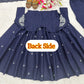 Navy Floral Anarkali Palazzo Set