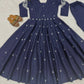 Navy Floral Anarkali Palazzo Set
