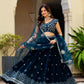 Navy Georgette Lehenga With Mirror Sequin Work