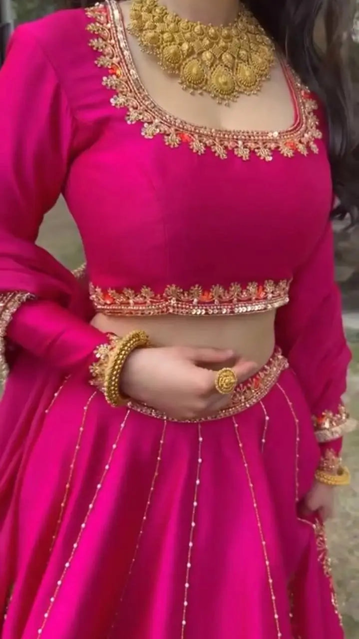 Navy Kalka Embroidered Lehenga Set