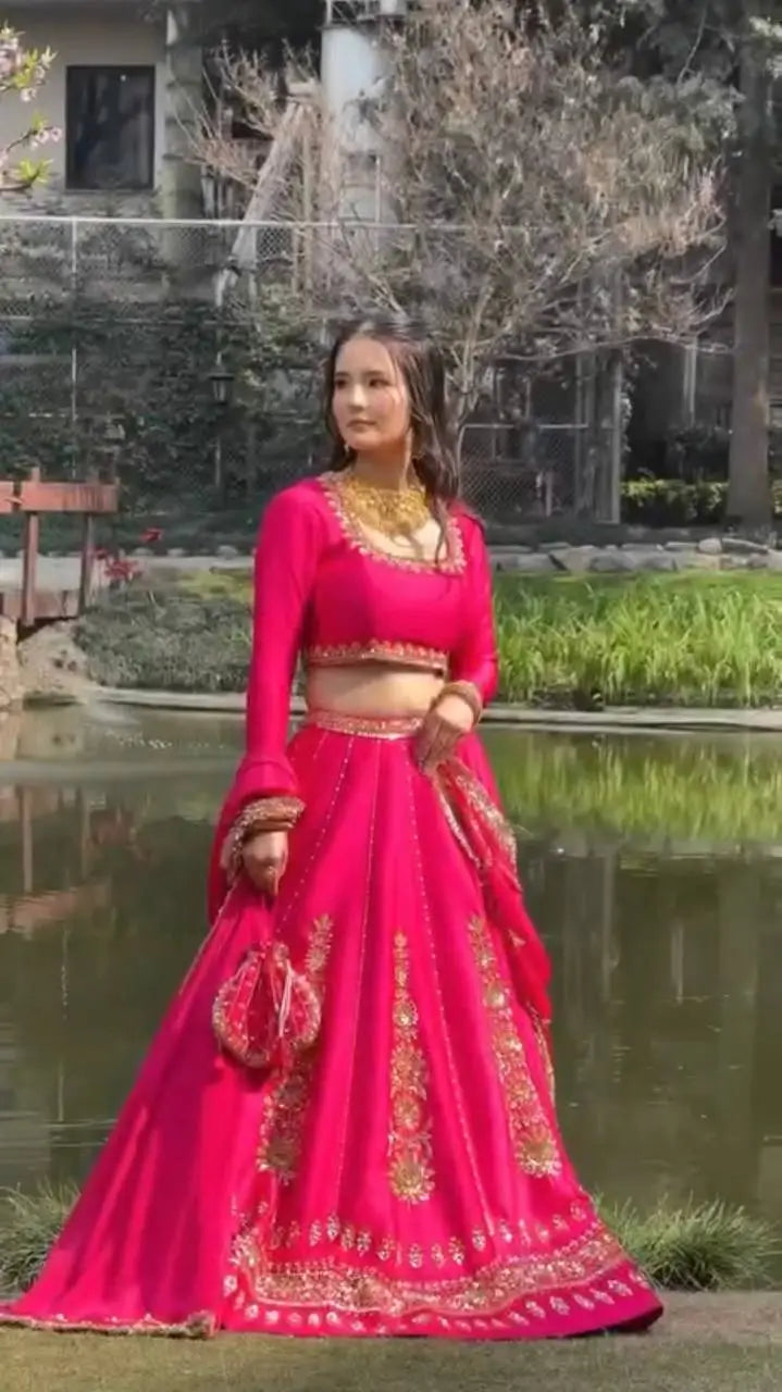 Navy Kalka Embroidered Lehenga Set
