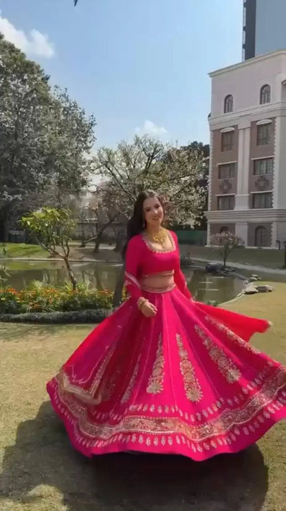 Navy Kalka Embroidered Lehenga Set