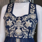 Navy Rangoli Crush Embroidered Peplum Palazzo Set