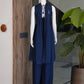 Navy Rangoli Crush Embroidered Peplum Palazzo Set