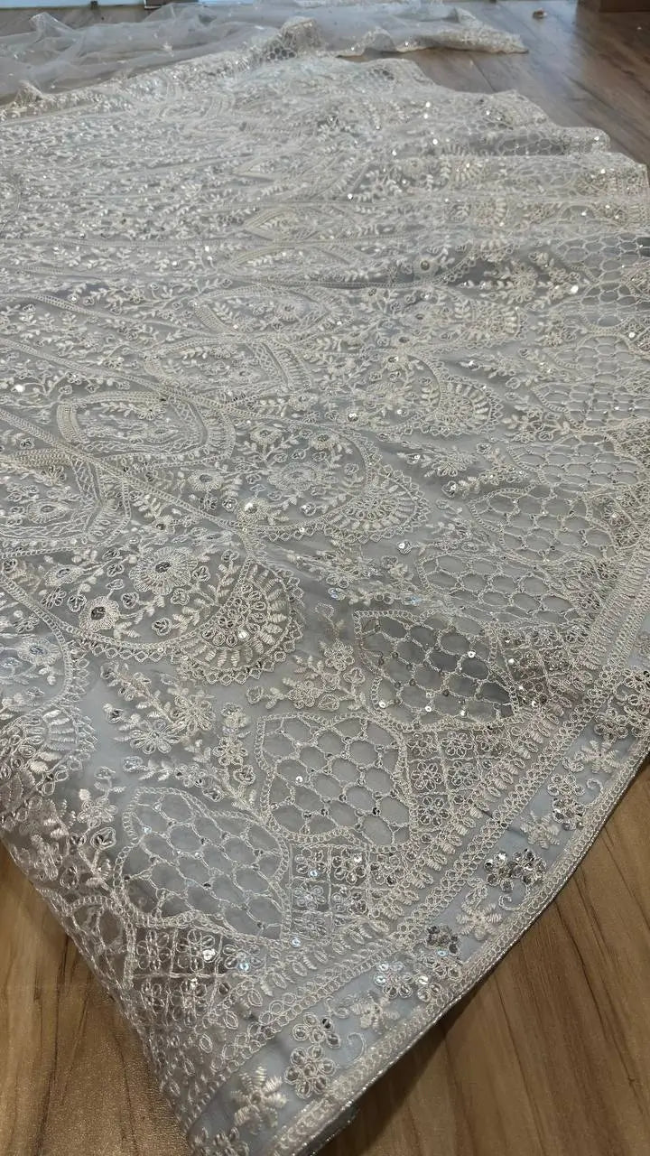 Net Lehenga Choli Set for Wedding and Reception Wear
