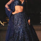 Net Sequins Embroidered Lehenga Set with Dupatta