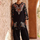 Noir Bloom Embroidered Roman Silk Kurta Set for Festive and Casual Elegance