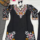 Noir Bloom Embroidered Roman Silk Kurta Set for Festive and Casual Elegance