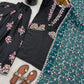 Noir Elegance Embroidered Silk Kurta Set with Dupatta for Festive and Wedding Wear
