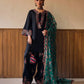Noir Elegance Embroidered Silk Kurta Set with Dupatta for Festive and Wedding Wear