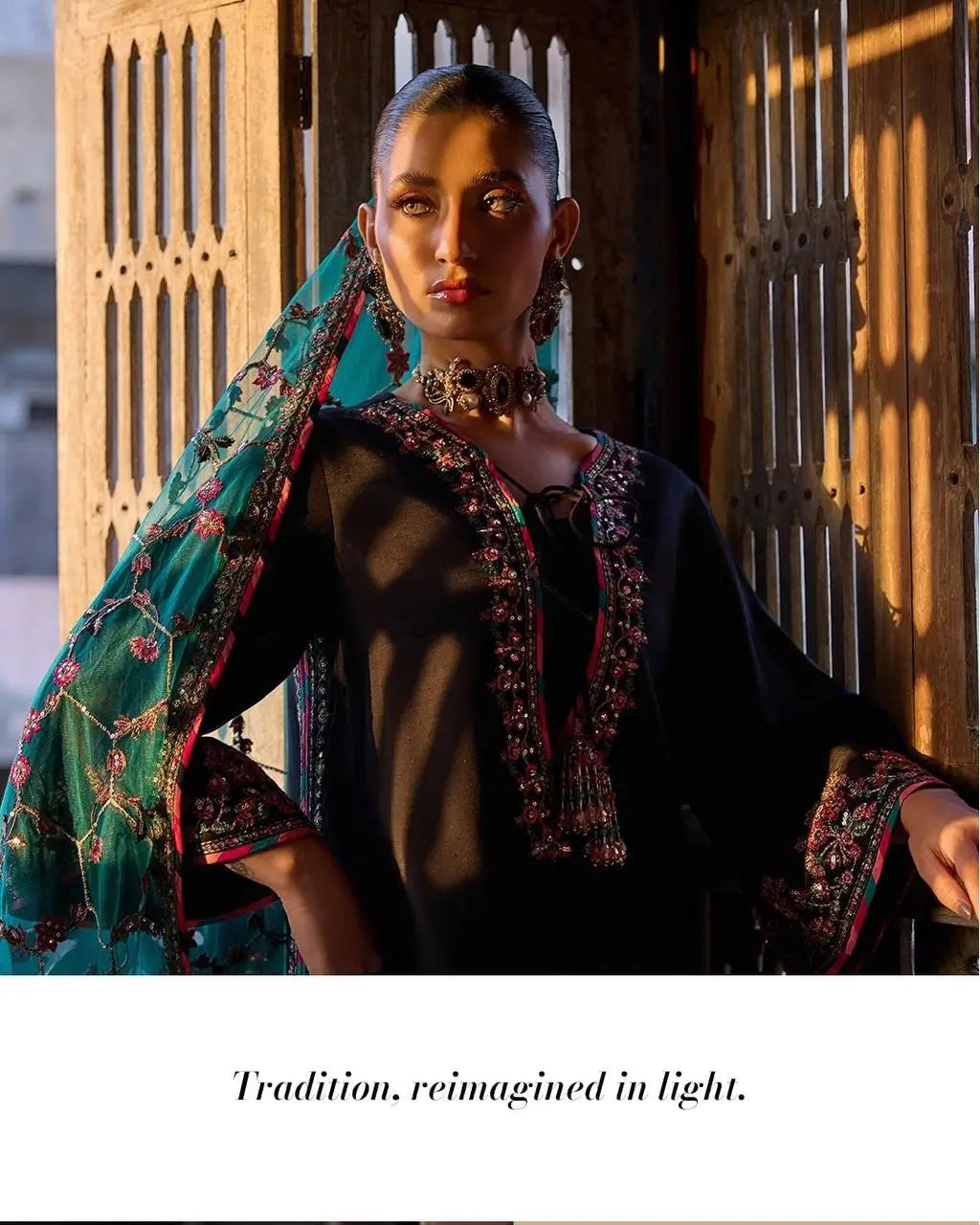 Noir Elegance Embroidered Silk Kurta Set with Dupatta for Festive and Wedding Wear