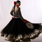Noir Gota Ruffle Lehenga