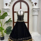 Noir Gota Ruffle Lehenga