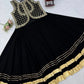 Noir Gota Ruffle Lehenga