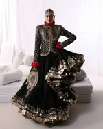 Noir Gota Ruffle Lehenga