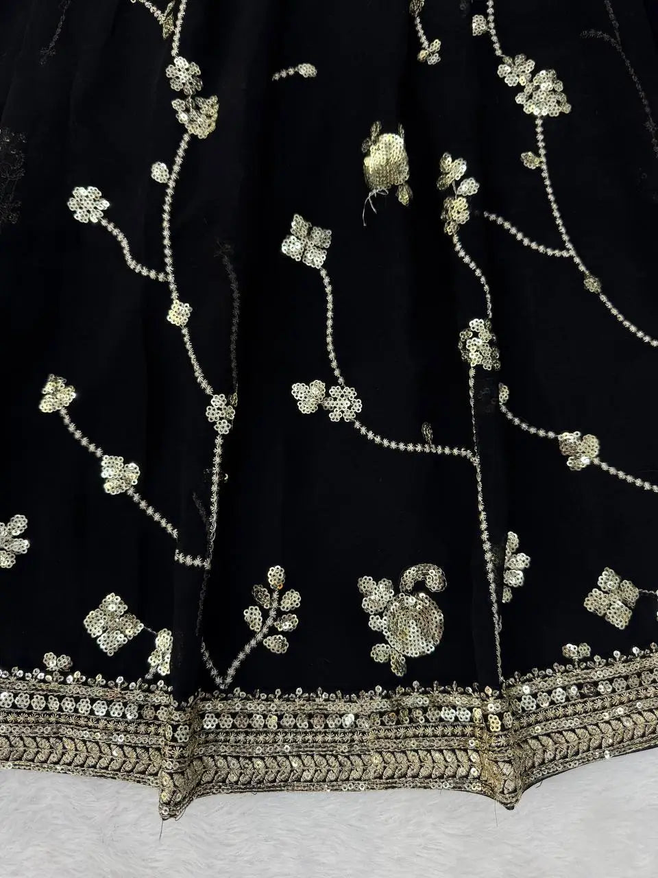Noir Sequin Lehenga Saree