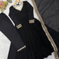 Noir Sequin Mirror Anarkali Gown