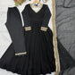Noir Sequin Mirror Anarkali Gown