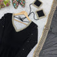 Noir Sequin Mirror Anarkali Gown