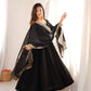 Noir Sequin Mirror Anarkali Gown