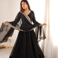 Noir Sequin Mirror Anarkali Gown