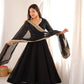 Noir Sequin Mirror Anarkali Gown