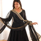 Noir Sequin Mirror Anarkali Gown