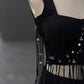 Noir Tassel Fringe Lehenga