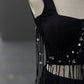 Noir Tassel Fringe Lehenga