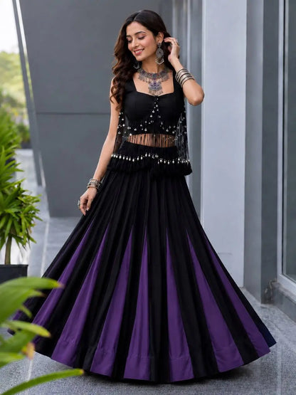 Noir Tassel Fringe Lehenga