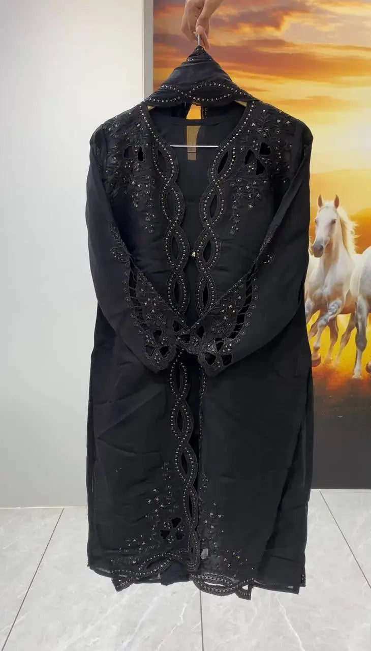 Noor Chanderi Kurti Shrug Pant Dupatta Set for Festive and Party Occasions