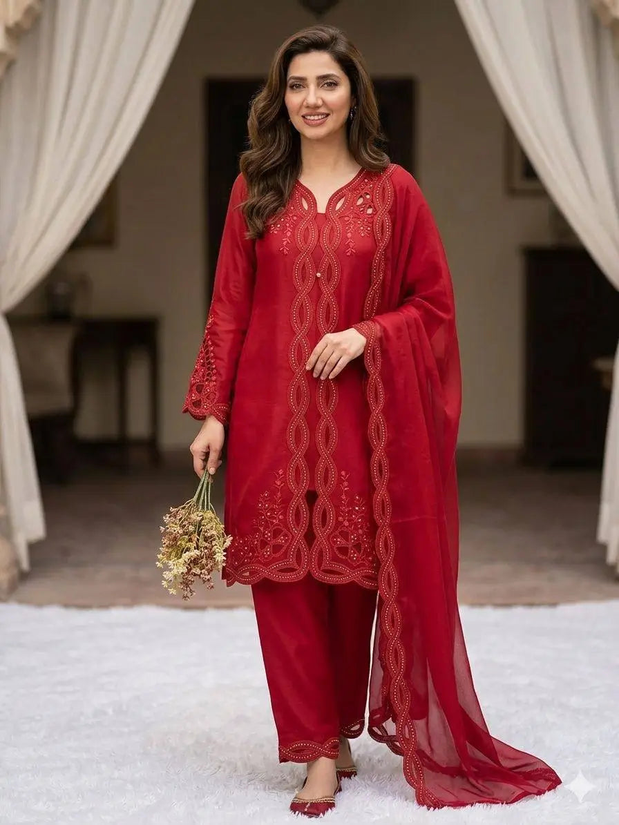 Noor Chanderi Kurti Shrug Pant Dupatta Set for Festive and Party Occasions