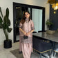Noor Threadwork Crepe Silk Farshi Salwar Set for Festive and Family Occasions