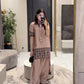 Noor Threadwork Crepe Silk Farshi Salwar Set for Festive and Family Occasions