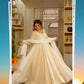 Off White Georgette Anarkali Gown Set for Wedding and Festive Wear