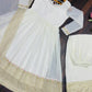 Off White Georgette Sequins Embroidered Kurta Plazo Set