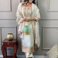 Off White Heavy Roman Silk Sequin Embroidered Kurta Pant Set with Chanderi Silk Dupatta | Festive Party Wear