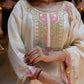 Off White Heavy Roman Silk Sequin Embroidered Kurta Pant Set with Chanderi Silk Dupatta | Festive Party Wear