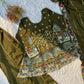 Olive Chinon Embroidered Palazzo Suit Set for Festive and Party Wear