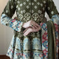 Olive Chinon Embroidered Palazzo Suit Set for Festive and Party Wear