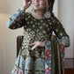 Olive Chinon Embroidered Palazzo Suit Set for Festive and Party Wear