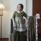 Olive Chinon Embroidered Palazzo Suit Set for Festive and Party Wear