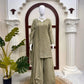 Olive Floral Thread Anarkali