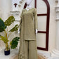 Olive Floral Thread Anarkali