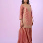 Olive Green Fandy Silk Embroidered Sequin Diamond Handwork Kurti Palazzo Set with Net Moti Dupatta | Festive Party Wear