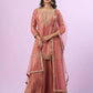 Olive Green Fandy Silk Embroidered Sequin Diamond Handwork Kurti Palazzo Set with Net Moti Dupatta | Festive Party Wear