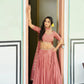 Olive Sequin Scallop Lehenga Set