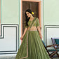 Olive Sequin Scallop Lehenga Set