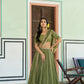 Olive Sequin Scallop Lehenga Set