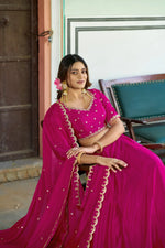 Olive Sequin Scallop Lehenga Set